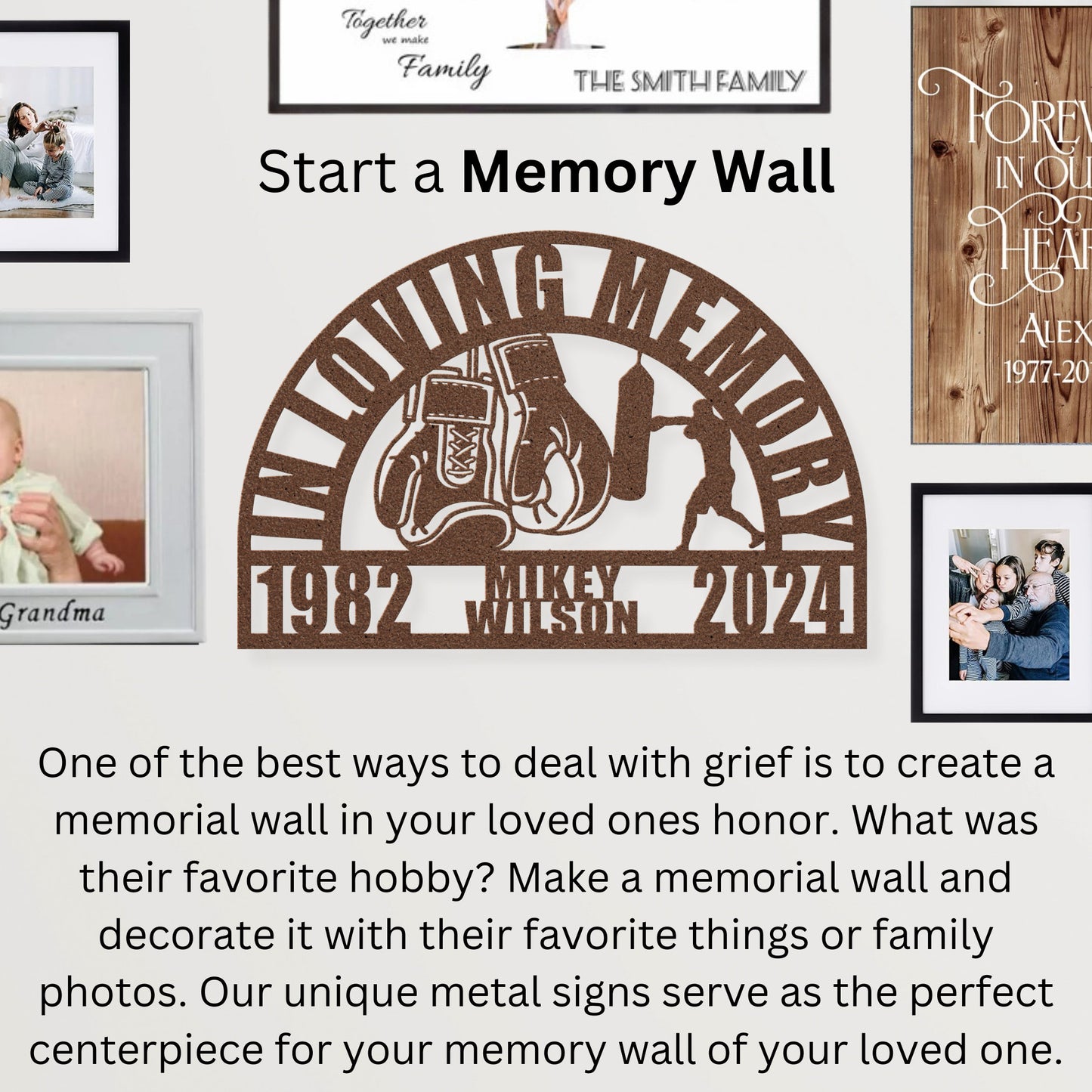 Remembering a Legend Boxer Boxing Glove Memorial Gift Loss of Loved One - Personalized Tribute In Loving Memory Wall Sign Sympathy Gift