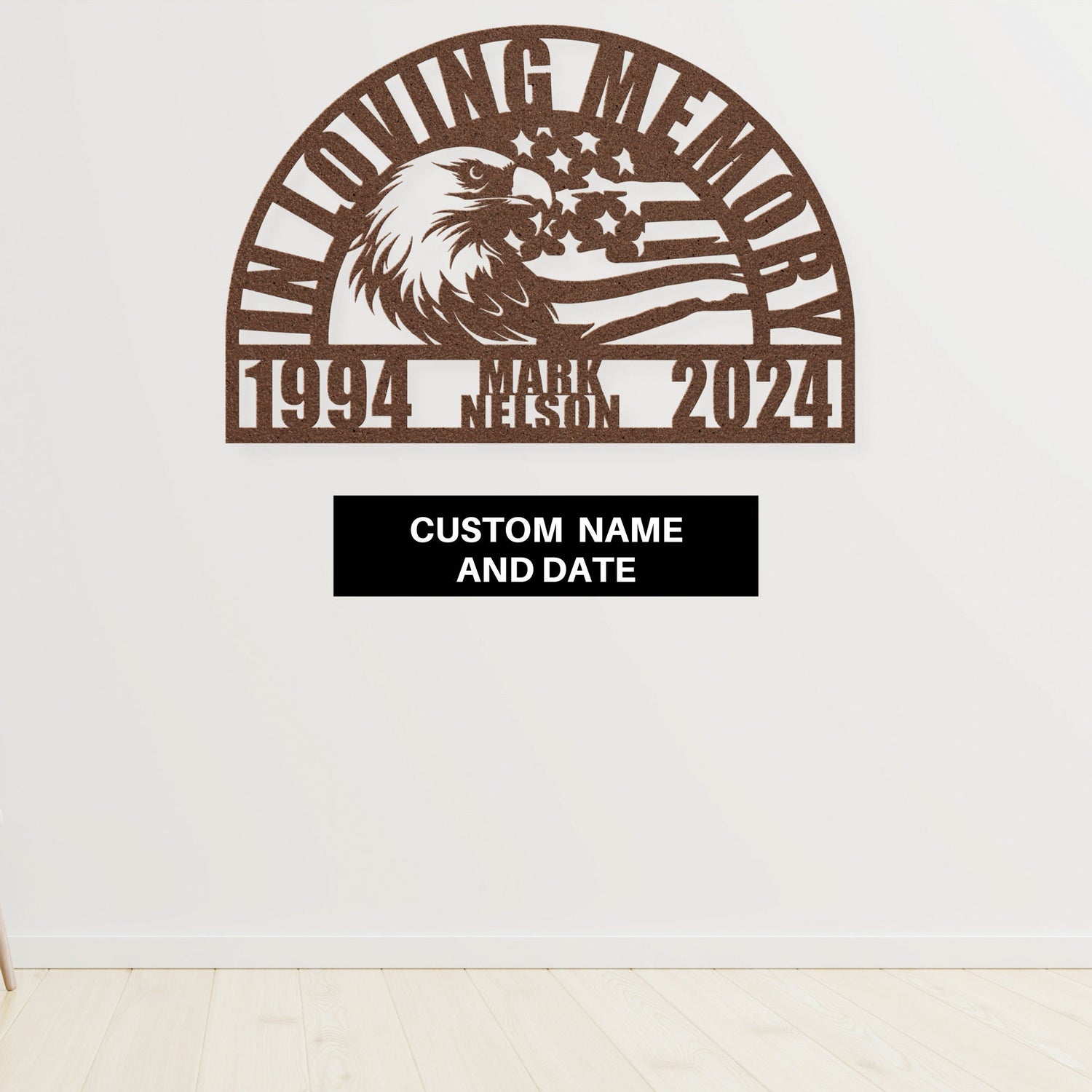 Thoughtful Eagle American Flag Memorial Gift Idea for Loss of Dad - American Veteran Temporary Grave Marker - Memorial Gift Grandpa Service