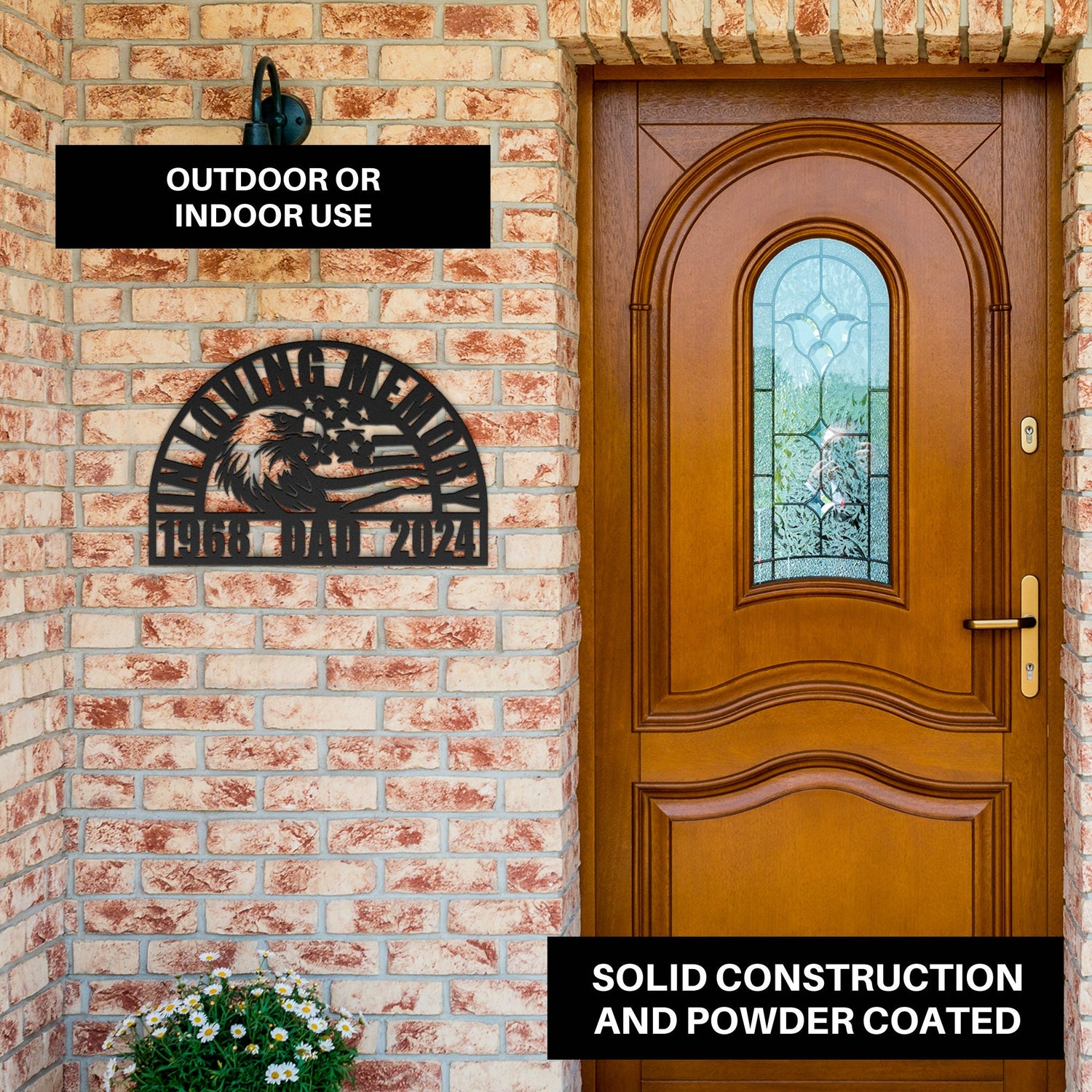 Patriotic Eagle American Flag Memorial Gift Idea for Loss of Dad - American Veteran Temporary Grave Marker - Memorial Gift Grandpa Service