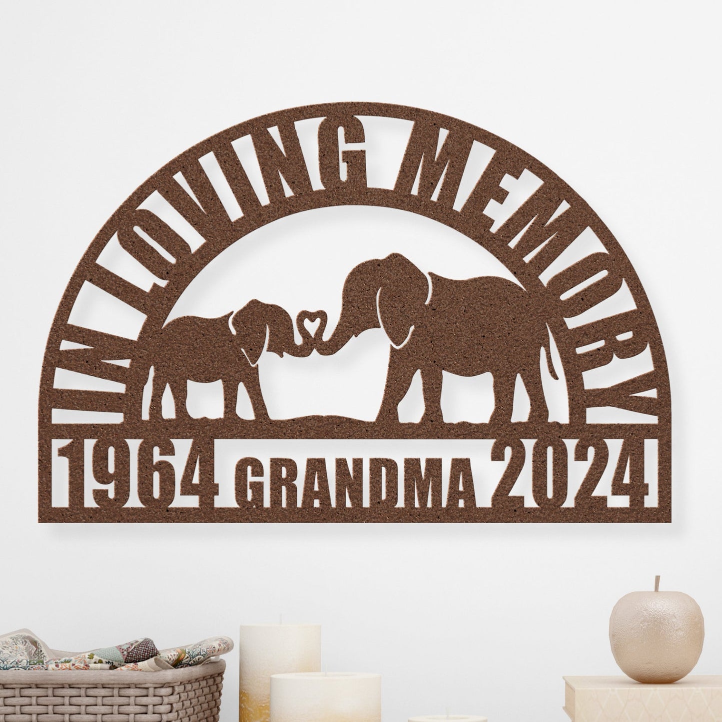 Beautiful Elephant Womens Memorial Gift Idea for Loss Grandma - Cute Animal Temporary Grave Marker - Memorial Gift Mom Funeral Service