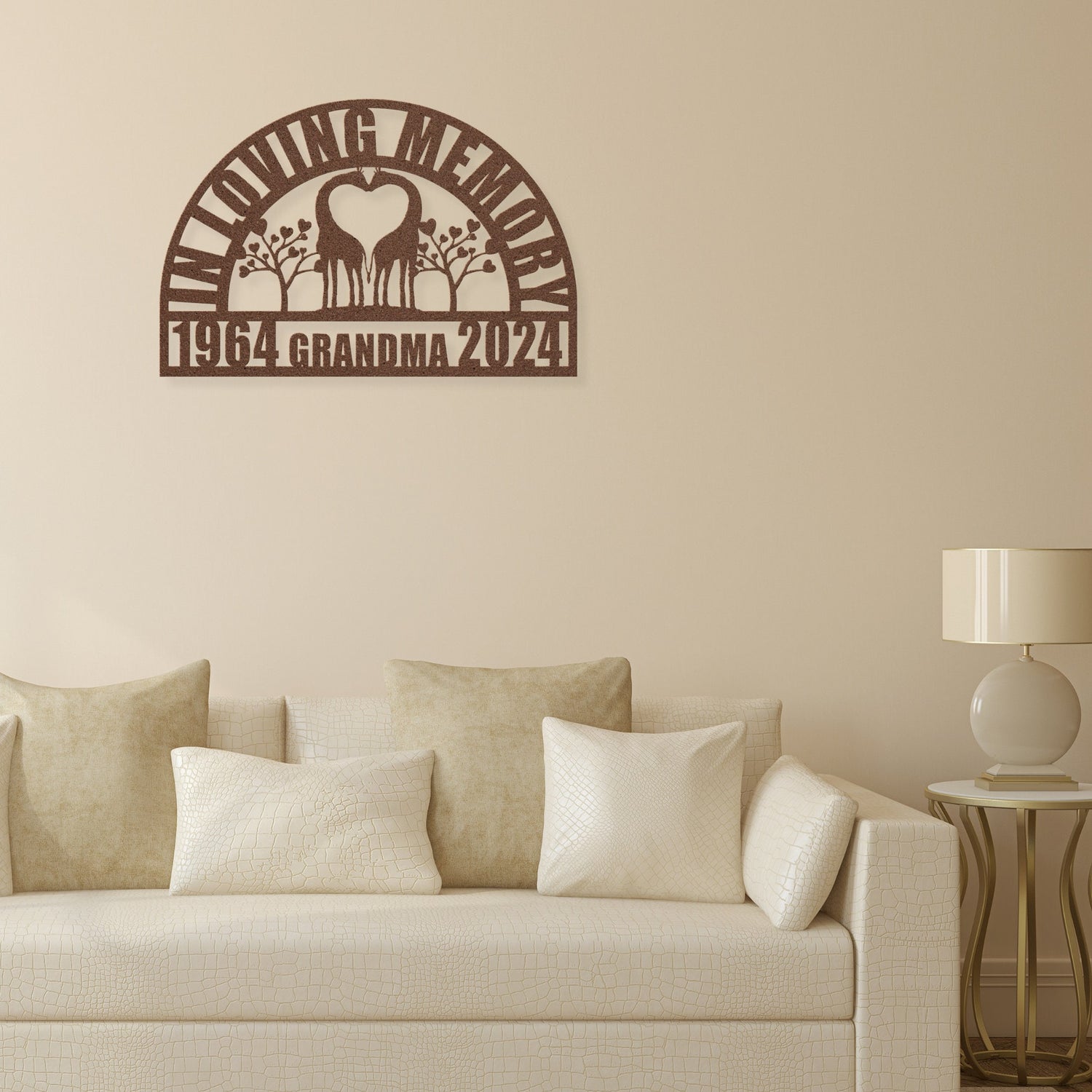 Heartfelt Giraffe Womens Memorial Gift Idea for Loss Grandma - Cute Animal Temporary Grave Marker - Memorial Gift Mom Funeral Service