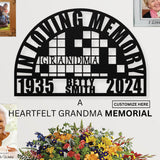 Unique Crossword Puzzle Memorial for Grandma - Personalized In Loving Memory Wall Sig Remembrance Sympathy Gift for Loss of Loved One