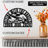 Light Aircraft Pilot Remembrance Gifts for Men, Flying With The Angels Memorial Metal Sign, Custom Airplane Sympathy Gift Loss of Husband