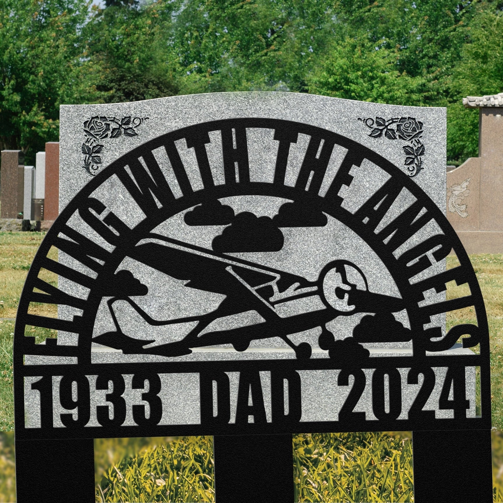 Light Aircraft Pilot Remembrance Gifts for Men, Flying With The Angels Memorial Metal Sign, Custom Airplane Sympathy Gift Loss of Husband