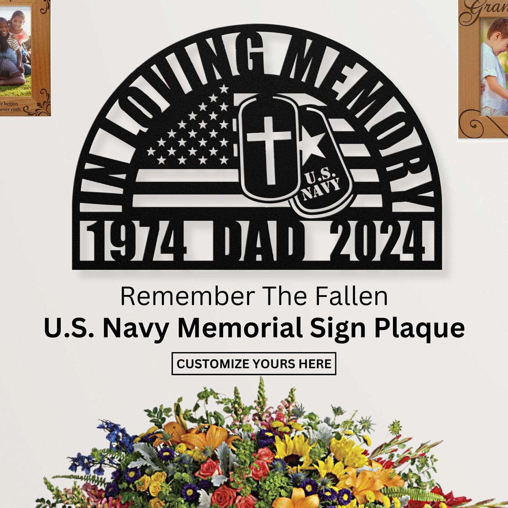 Personalized U.S. Navy Veteran Memorial Gift: Perfect Sympathy Gift for The Loss of Your Fallen Soldier