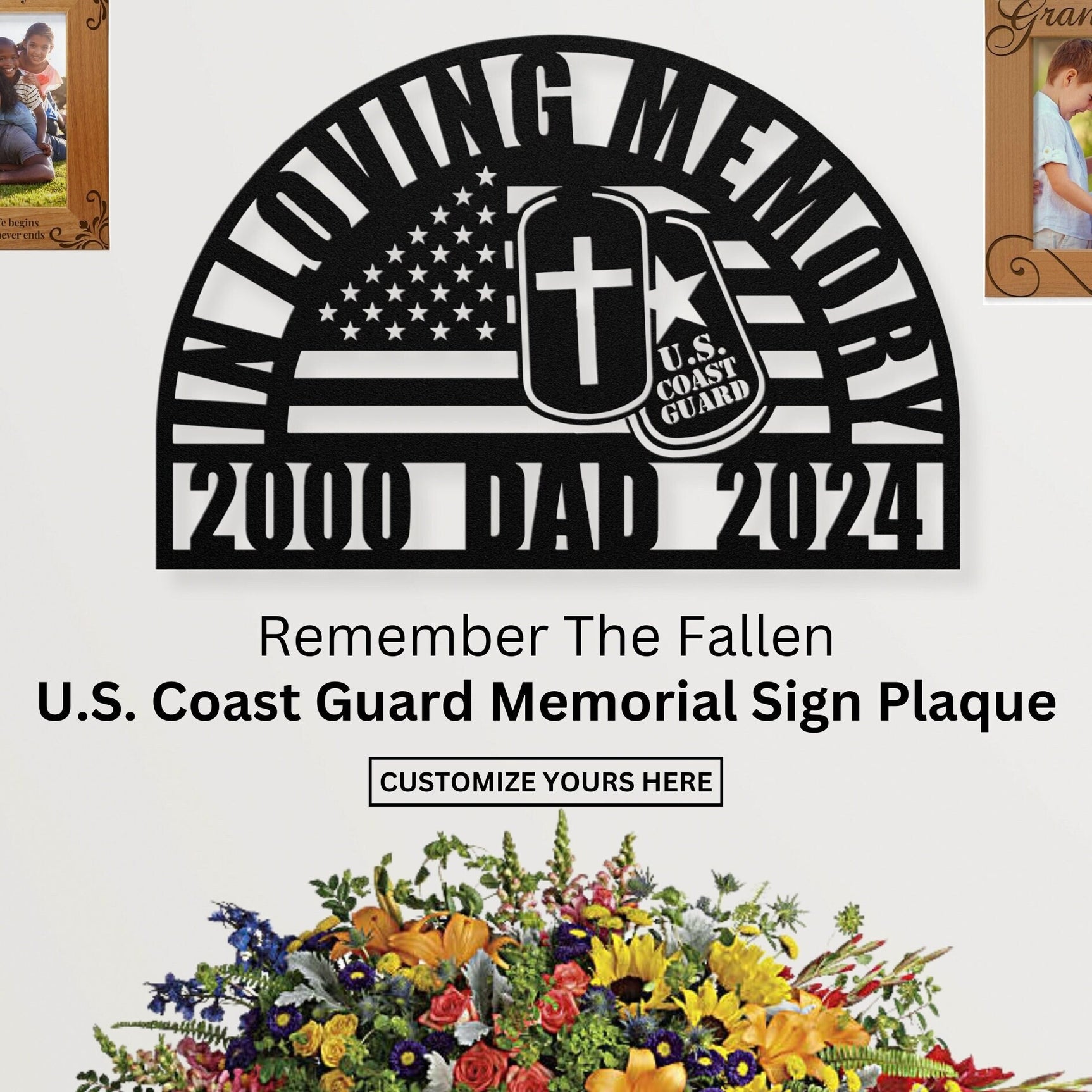 Personalized U.S. Coast Guard Marines Memorial Gift: Perfect Sympathy Gift for The Loss of Your Fallen Soldier