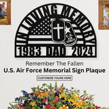 Personalized U.S. Air Force Veteran Memorial Gift: Perfect Sympathy Gift for The Loss of Your Fallen Soldier