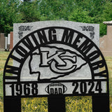 Personalized Kansas City Chiefs Football Memorial: A Sympathy Gift for Loss of a Beloved Red Coater