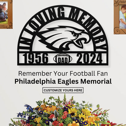 Personalized Philadelphia Eagles Football Memorial: A Sympathy Gift for Loss of a Beloved Fan