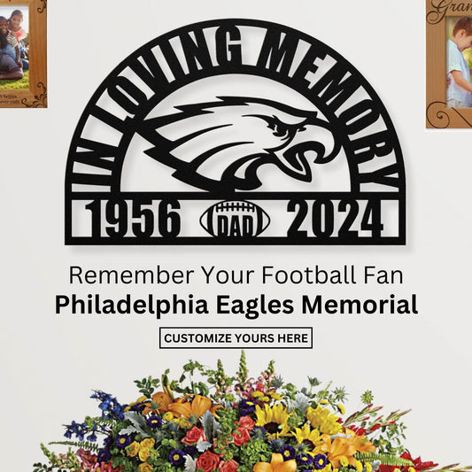 Personalized Philadelphia Eagles Football Memorial: A Sympathy Gift for Loss of a Beloved Fan