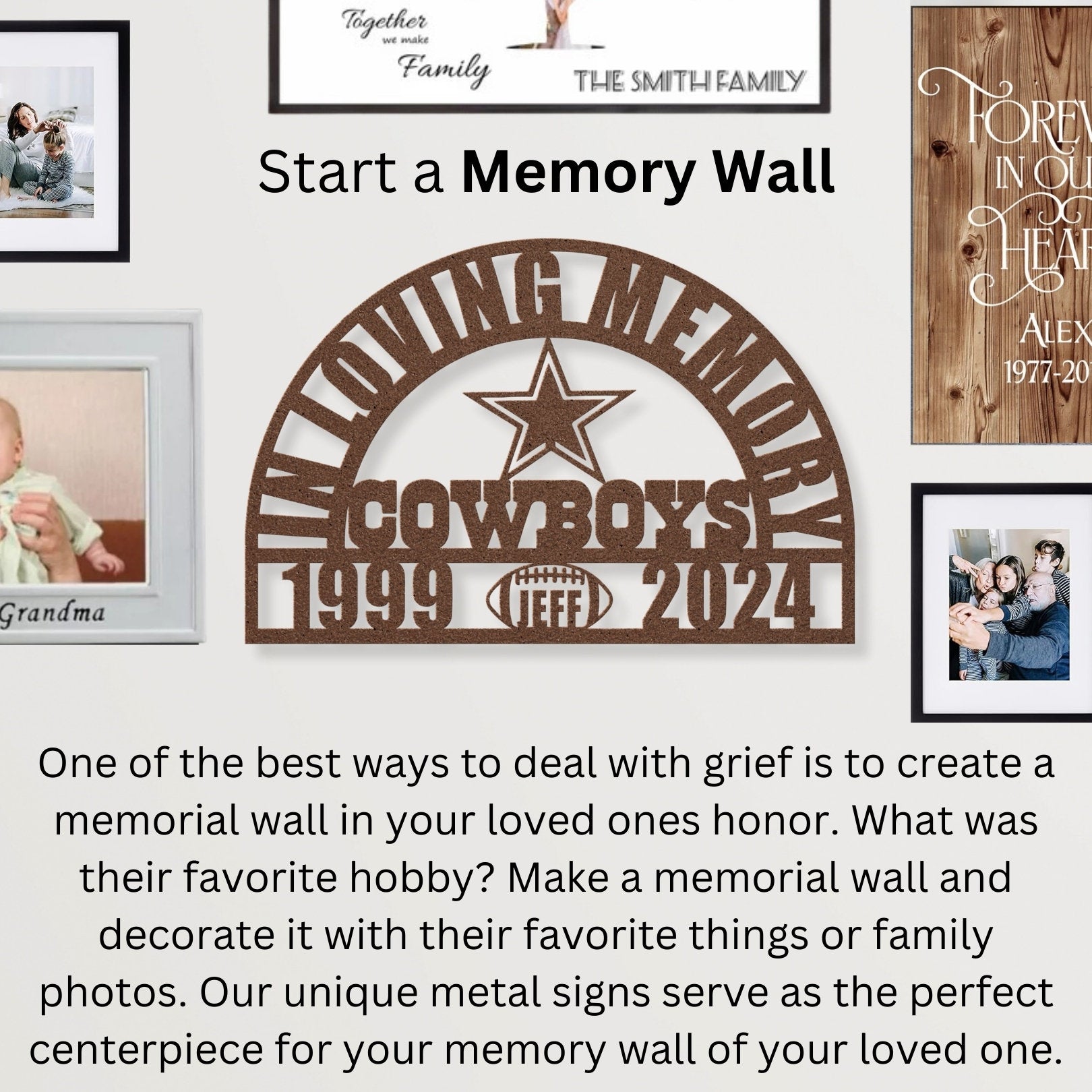 Personalized Dallas Cowboys Football Memorial: A Sympathy Gift for Loss of a Beloved Football Fan
