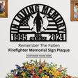 Personalized Firefighter Memorial Gift: Perfect Sympathy Gift for The Loss of Your Fallen Firemen